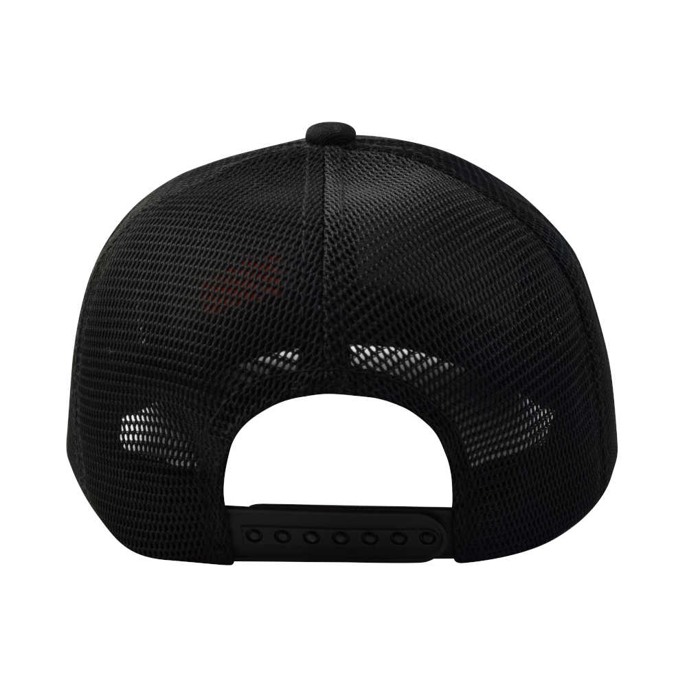 Gorra negra con diseño fishing, con malla y ajustador