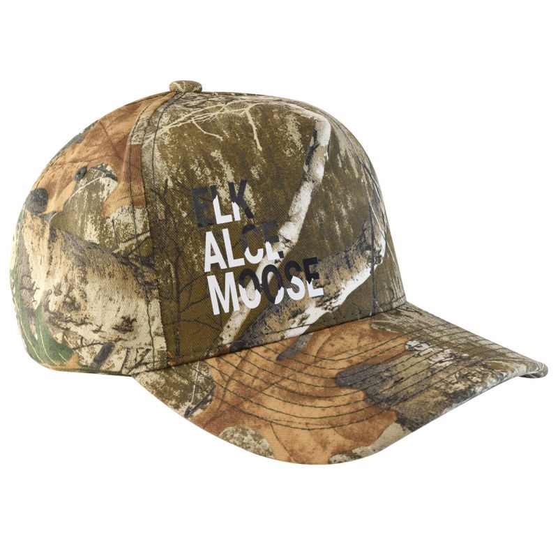 Gorra REALTREE con ajustador snapback de plástico, ELK, ALCE, MOOSE, café camuflaje 