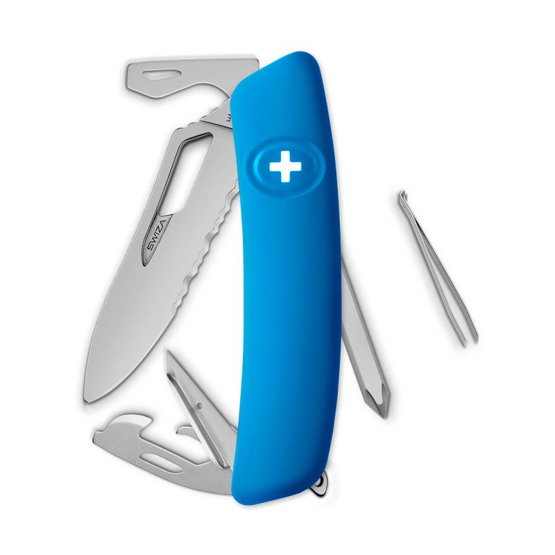 Navaja ALLMATT Single Hand Wavy Edge SH04 TR, 12 funciones, azul
