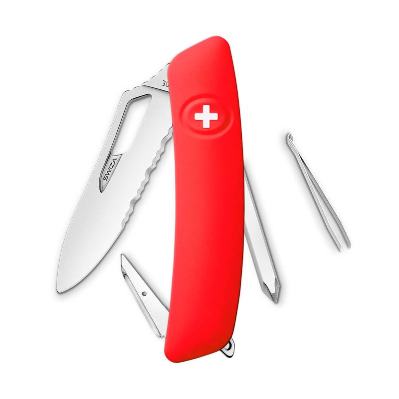 Navaja POLISHED Single Hand Wavy Edge SHO2 TR, 7 funciones, rojo