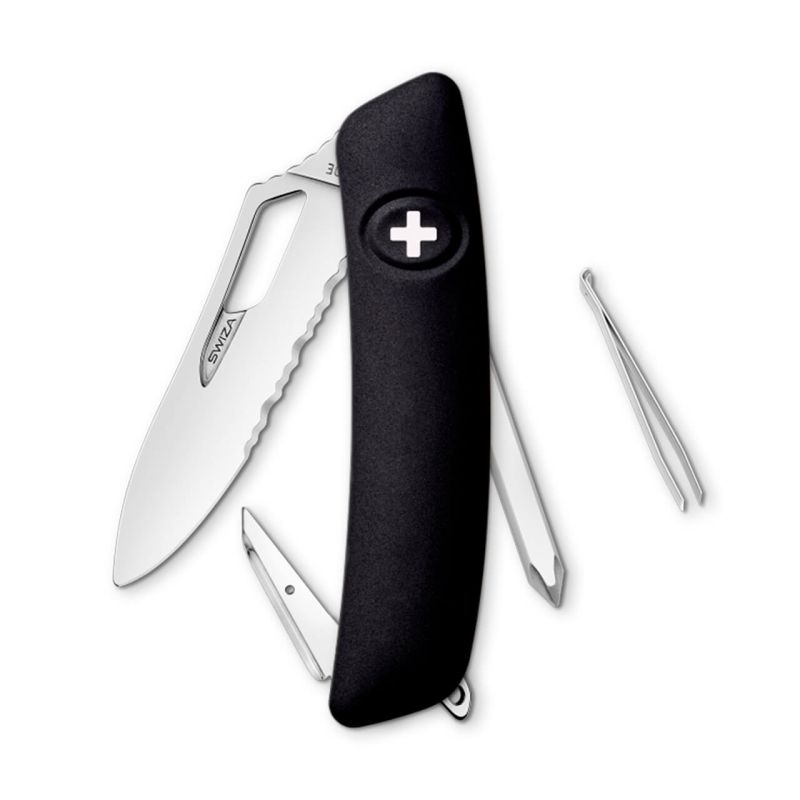 Navaja POLISHED Single Hand Wavy Edge SHO2 TR, 7 funciones, negro