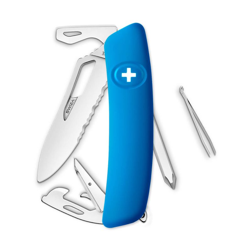 Navaja POLISHED Single Hand SH04 TR Wavy Edge, 12 funciones, azul
