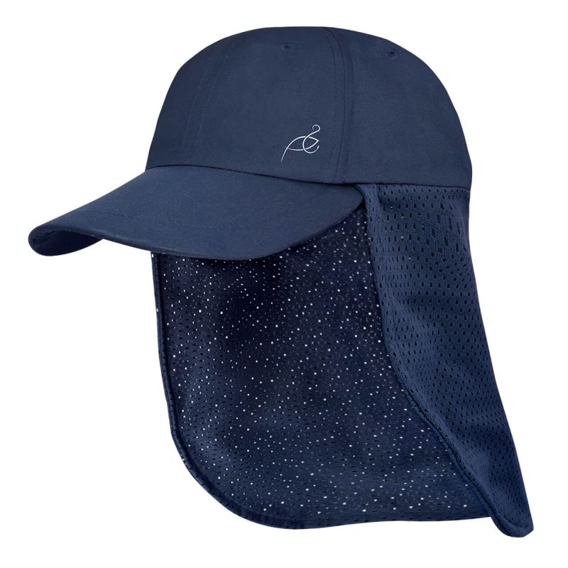 Gorra pescador con faldón de malla, PEZ ANZUELO, azul marino