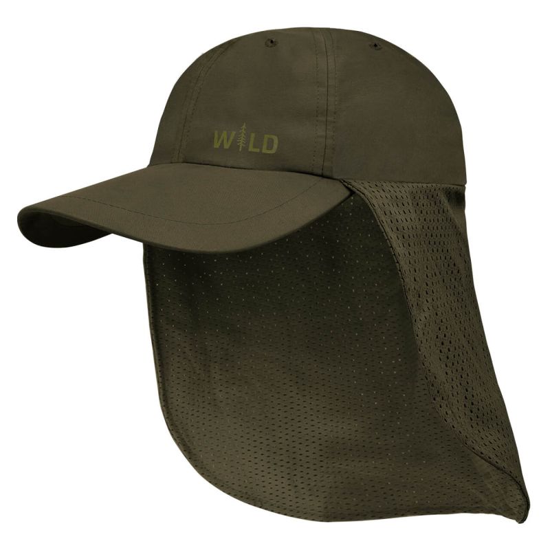 Gorra pescador con faldón de malla, wild, olive