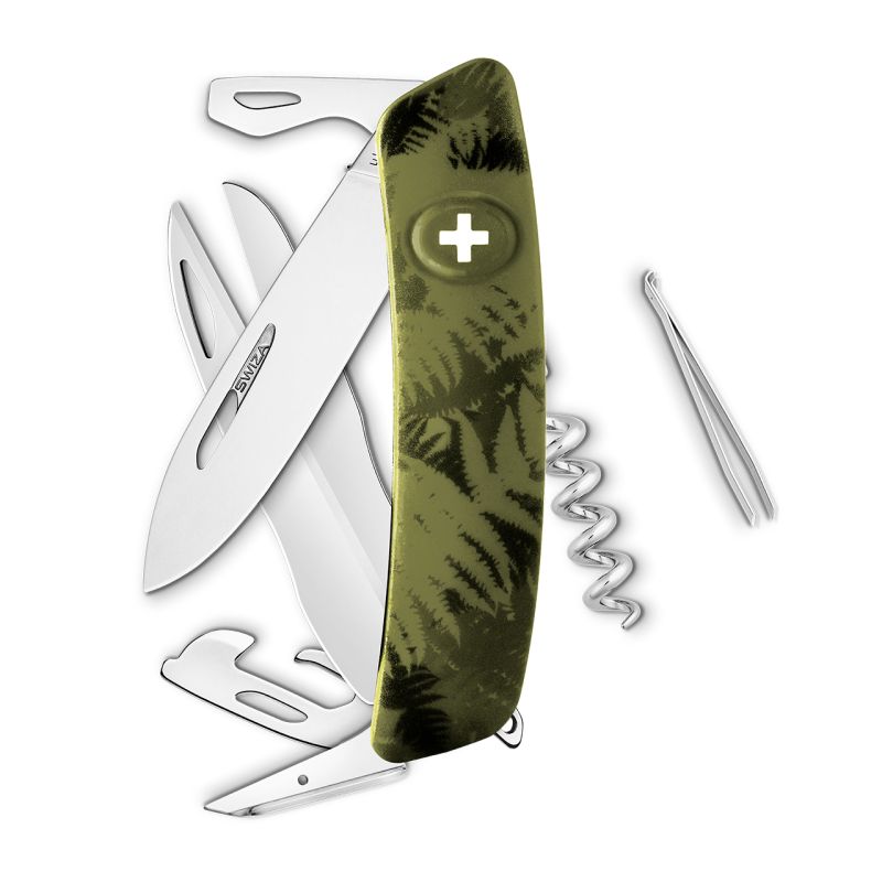 Navaja POLISHED Standard D07, 13 funciones, camo hojas olivo