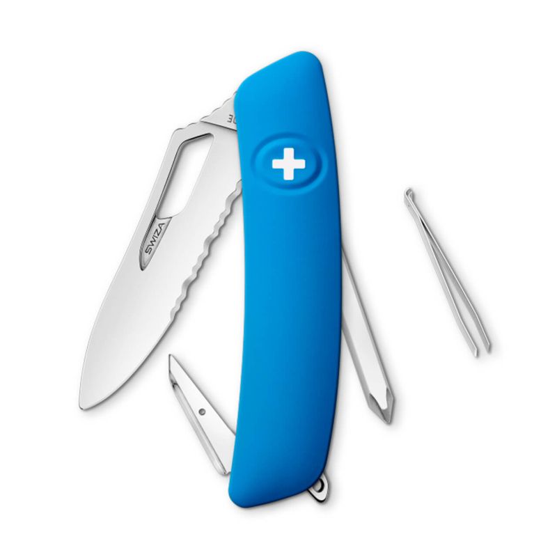Navaja POLISHED Single Hand Wavy Edge SHO2 TR, 7 funciones, azul