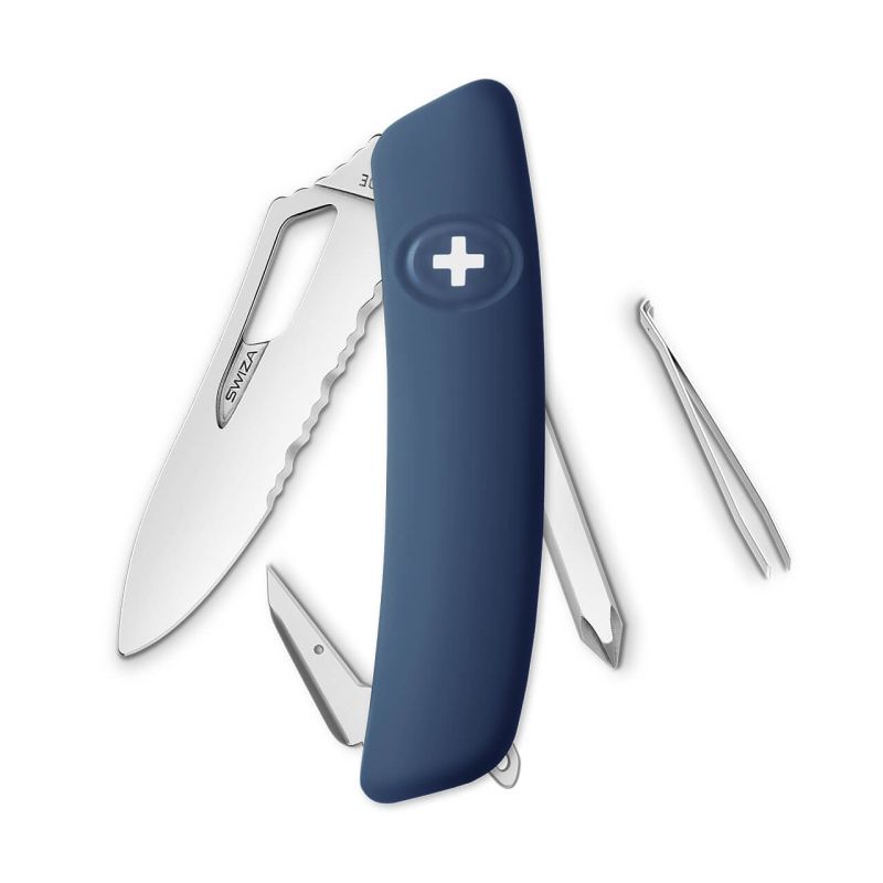 Navaja POLISHED Single Hand Wavy Edge SHO2 TR, 7 funciones, azul oscuro