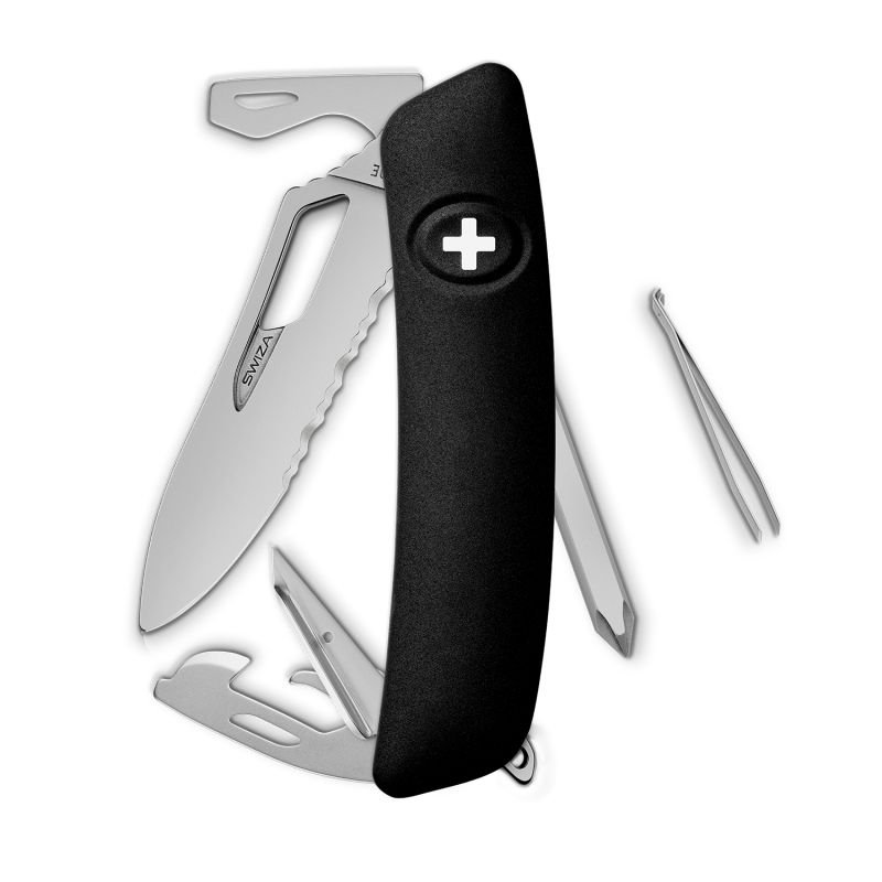 Navaja ALLMATT Single Hand Wavy Edge SH04 TR, 12 funciones, negro