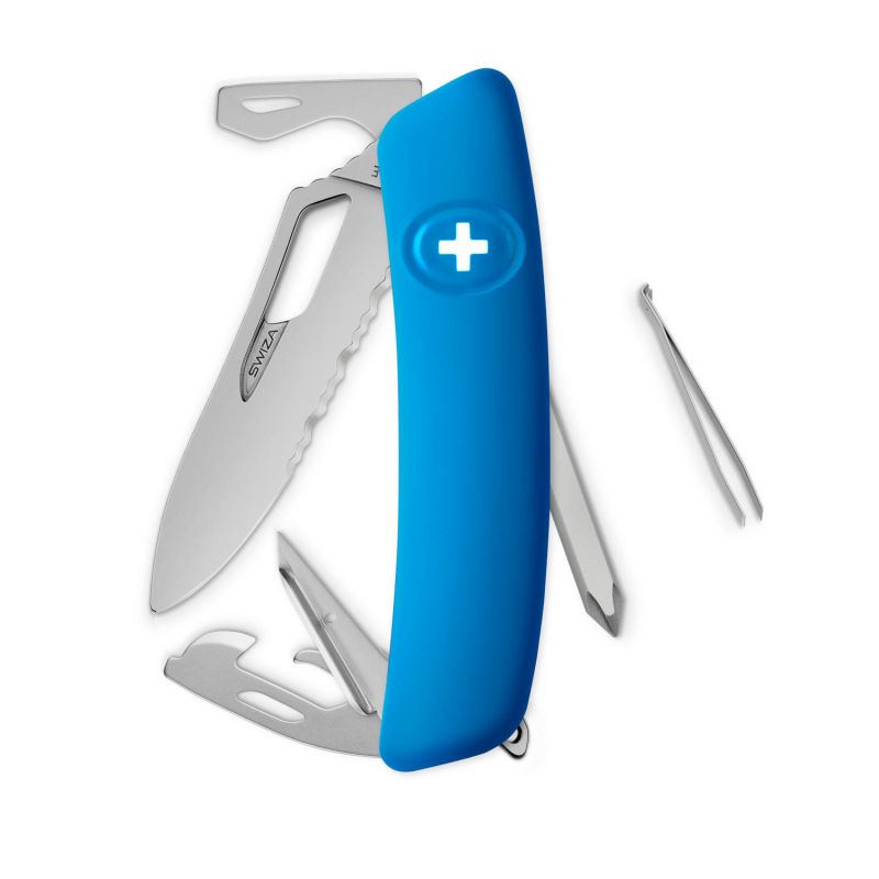 Navaja ALLMATT Single Hand Wavy Edge SH04 TR, 12 funciones, azul