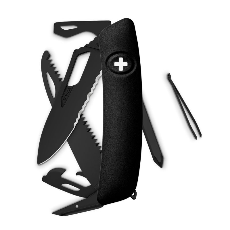 Navaja ALLBLACK Single Hand Wavy Edge SH06 TR, 13 funciones, negro