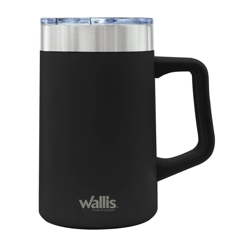 Taza térmica con protector deslizante a salpicaduras, 590 ml, negro mate