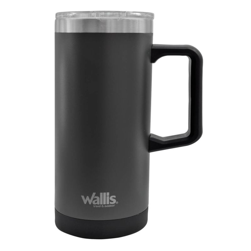 Taza térmica con protector deslizante a salpicaduras, 530 ml, gris olivo mate
