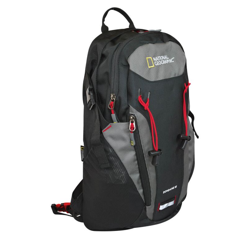 Mochila para montaña RONDANE 15 L, semi-impermeable, negro con gris