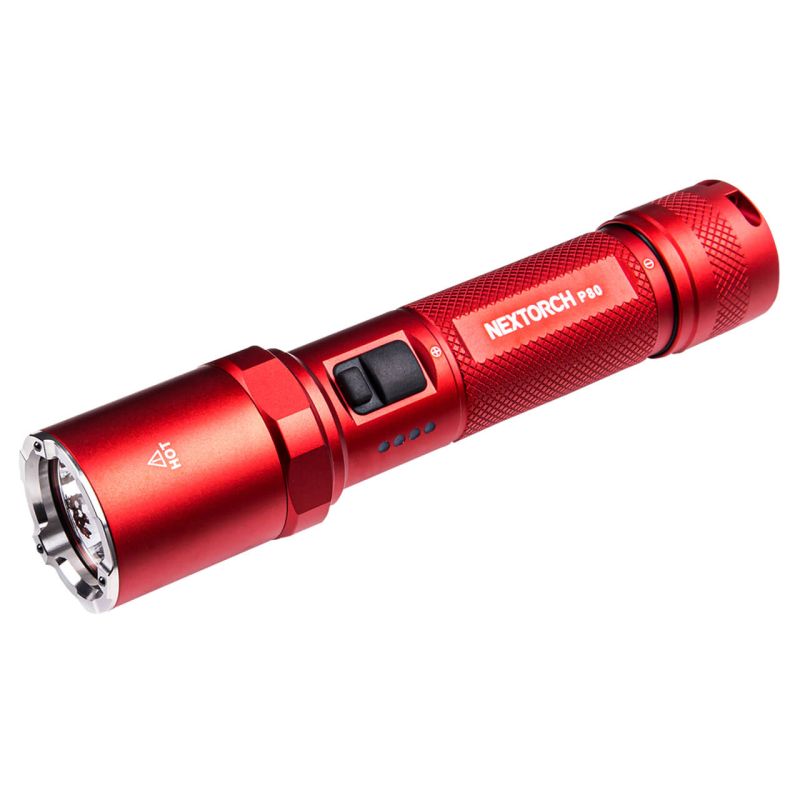 Linterna de luz LED, recargable, con cable USB tipo C, resistente al agua, rojo