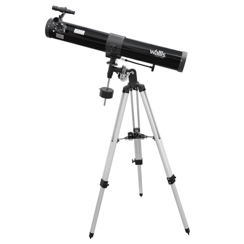 Telescopio reflector con montura ecuatorial EQ2, amp. 450x, 900mm x 76 mm, negro